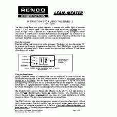 Renco Lean Meater / Backfat Tester - Manual